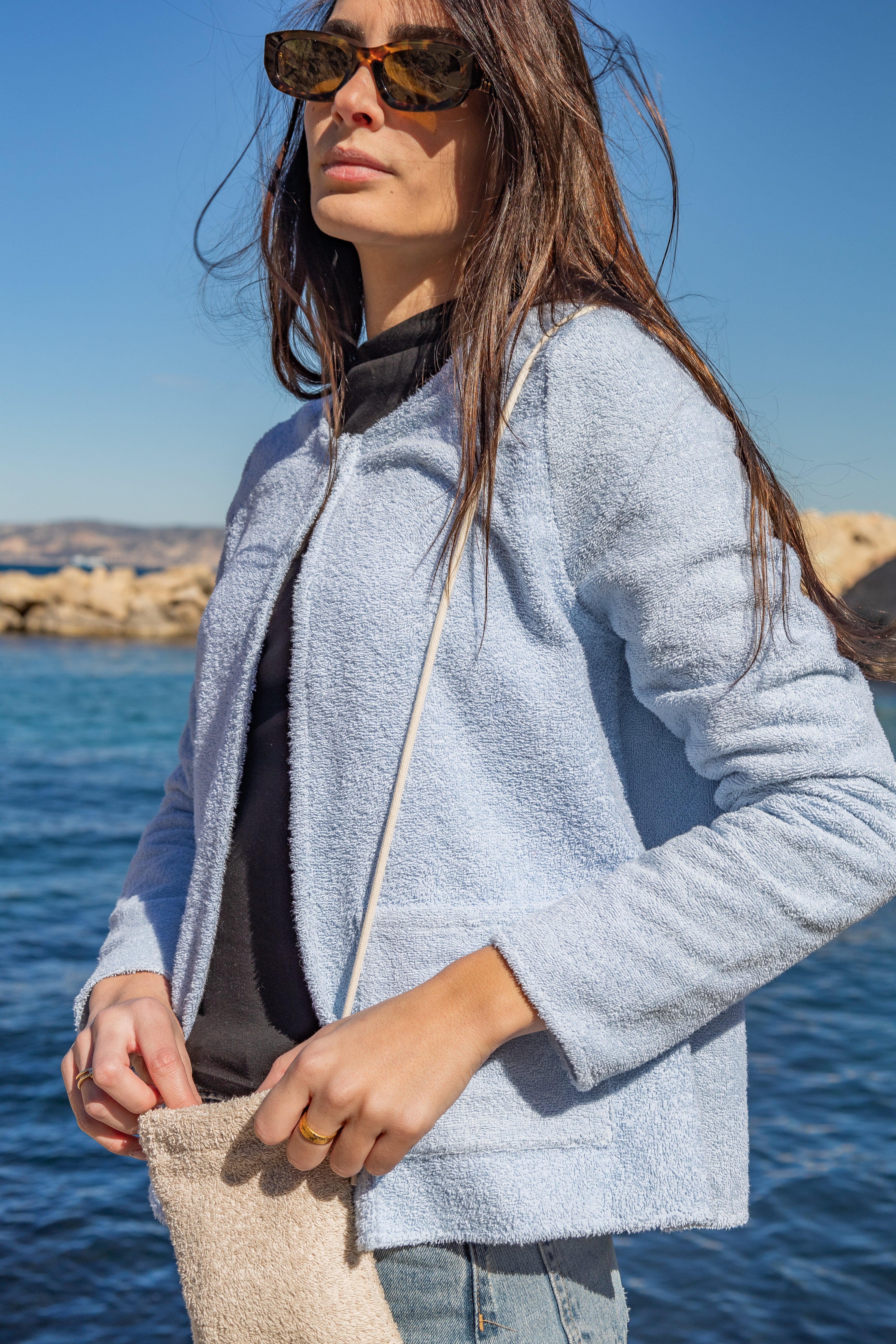 Veste Éponge Bleue Ciel