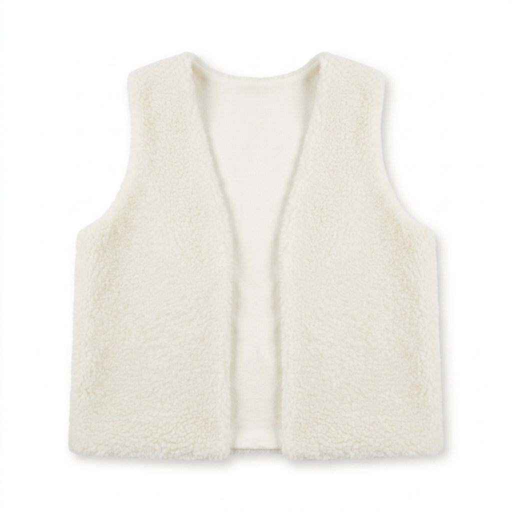 Gilet Laine Fluffy Crème
