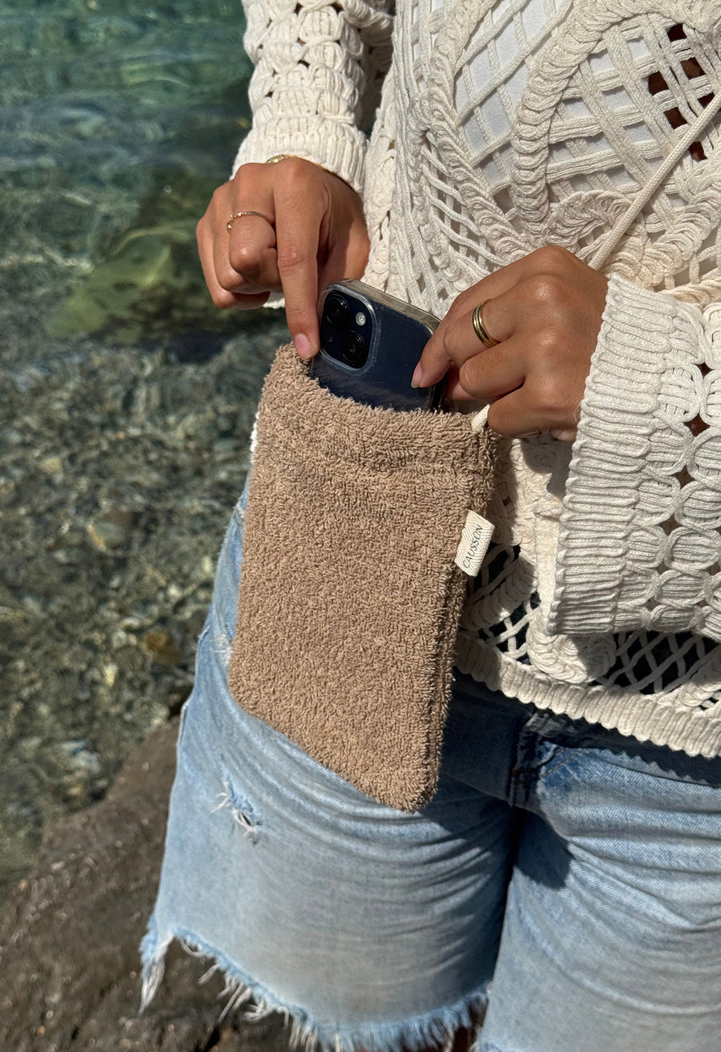 Pochette Téléphone Éponge Moka